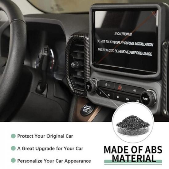 For -2024 Ford Bronco Sport Carbon Fiber Dash Air Vent Outlet Cover Trim Kit