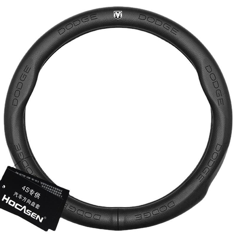 Genuine Leather Steering Wheel Cover for Dodge: Journey, Caliber, Avenger, Ram, Sebring, Challenger