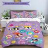 3-teiliges Powerpuff Girls Motiv Bettwäsche-Set, Weiche und Bequeme Bettbezug für Schlafzimmer, Gästezimmer (1 Bettbezug + 2 Kissenbezüge, Kissenkern N