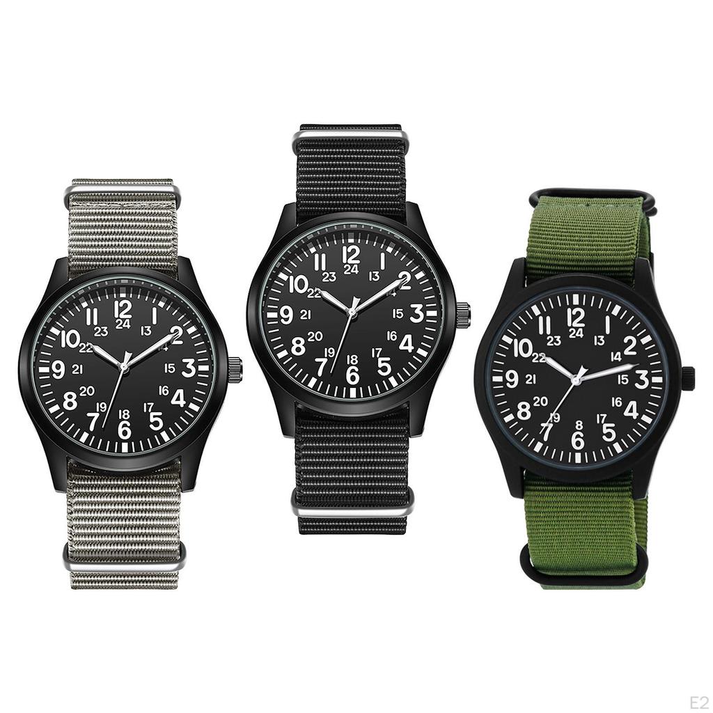 Watch, with Nylon Strap Waterproof Wristwatch for Outdoor Causal