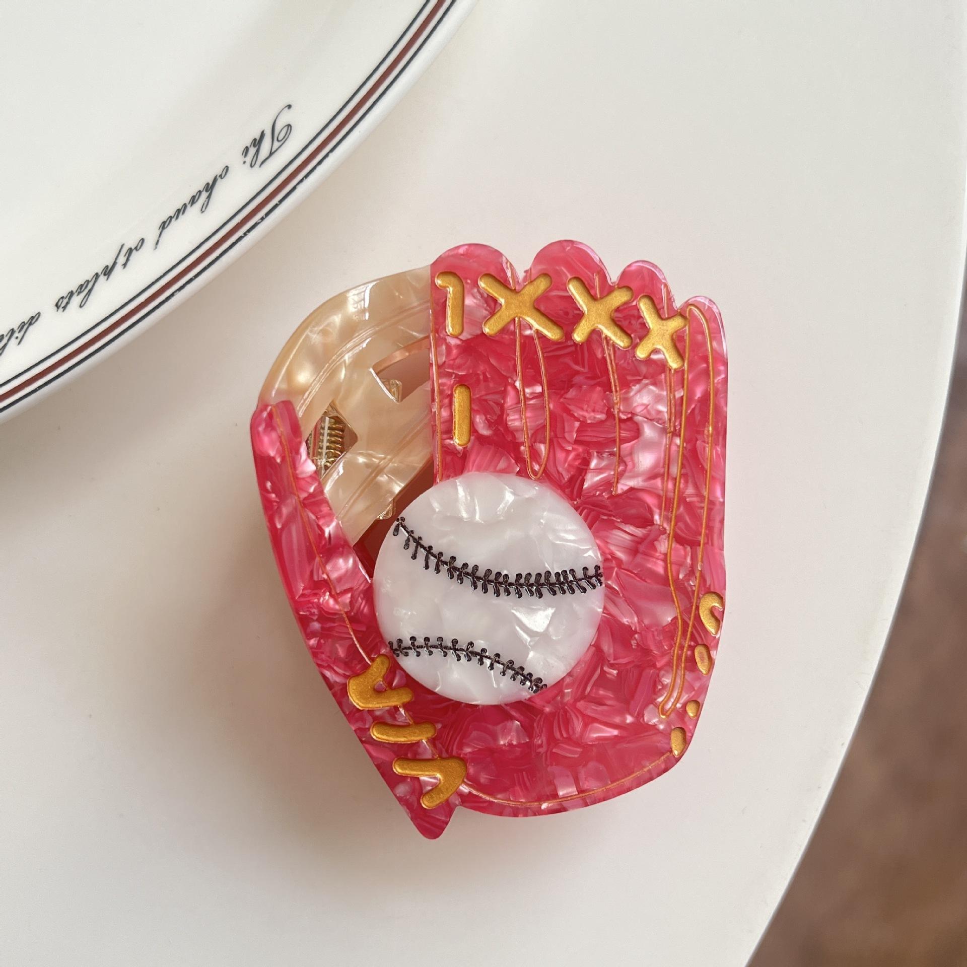 

1 шт. заколка для волос в европейском и американском стиле, забавная заколка-краб в виде бейсбольной перчатки, заколка-акула высокого класса, милая заколка для волос