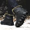 Mens Winter Snow Boots With Faux Fur Lining High-Top Outdoor Hiking Shoes Warm Thick Sole Rubber Bottom