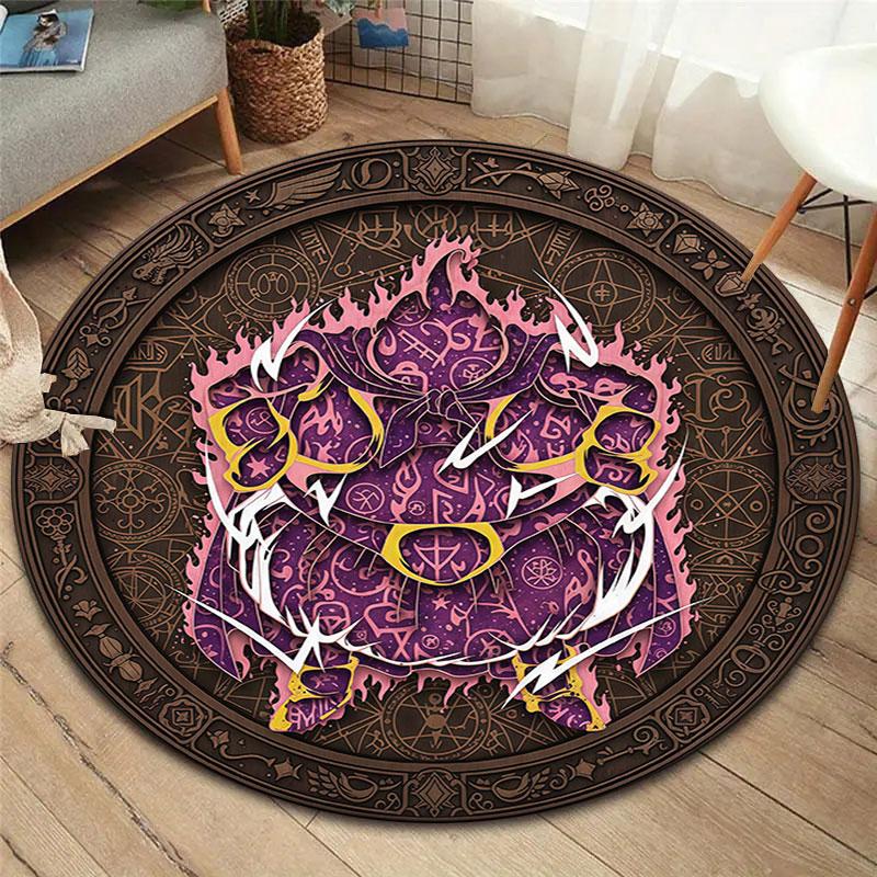 

Woodencarvedvillain Round Area Rug,Carpet Rug for Living Room Bedroom Sofa Playroom Decor,Non-slip Floor Mat 80cmx80cm