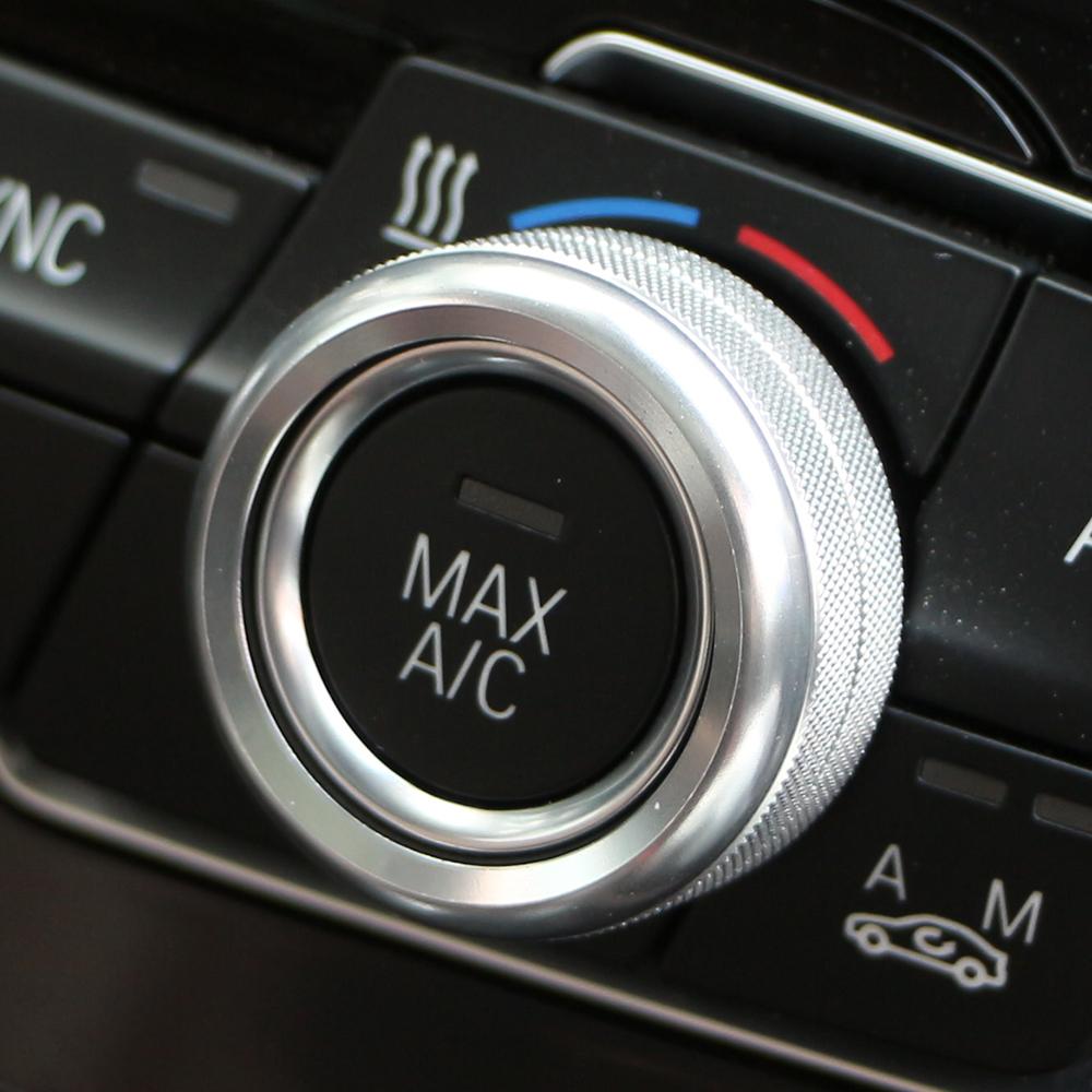 Car Air Conditioning AC Knob Cover for BMW X1 F48 2016 - 2025 Audio Volume Control Sticker Ring Accessories 3Pcs Aluminum Alloy