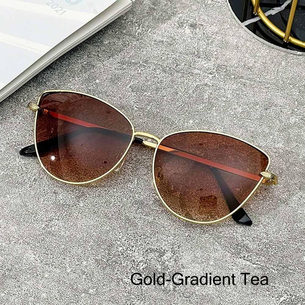 Square Frame Cat Eye Sunglasses Uv400 Protection Ocean Lenses Sun Glasses Beach Travel Streetwear Metal Frame Sun Glasses