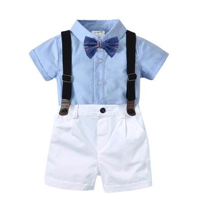 2024 Spring/Summer Infant & Toddler Cotton Shirt and Overalls Set for 1-Year-Olds