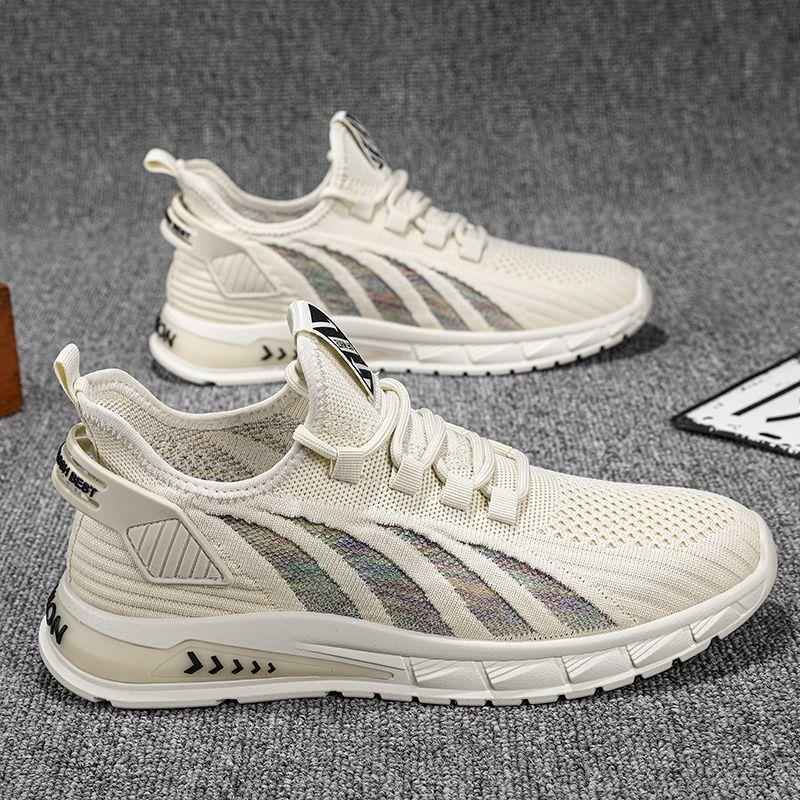 

2025 Summer New Men s Non-Slip Odor-Resistant Mesh Casual Running Sporty Trendy Shoes 47 бежевый