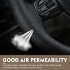 Leather Steering Wheel Cover, 15 Inch Hand Sewing Steering Wheel Wrap, Anti Slip Car Steering Wheel Protector Covers, DIY Sewing with Needle Thread,
