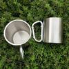 200ml Outdoor Camping Becher Edelstahl Tasse Reisen mit Karabiner Griff Kaffee Tee Becher Kochgeschirr Set Outdoor