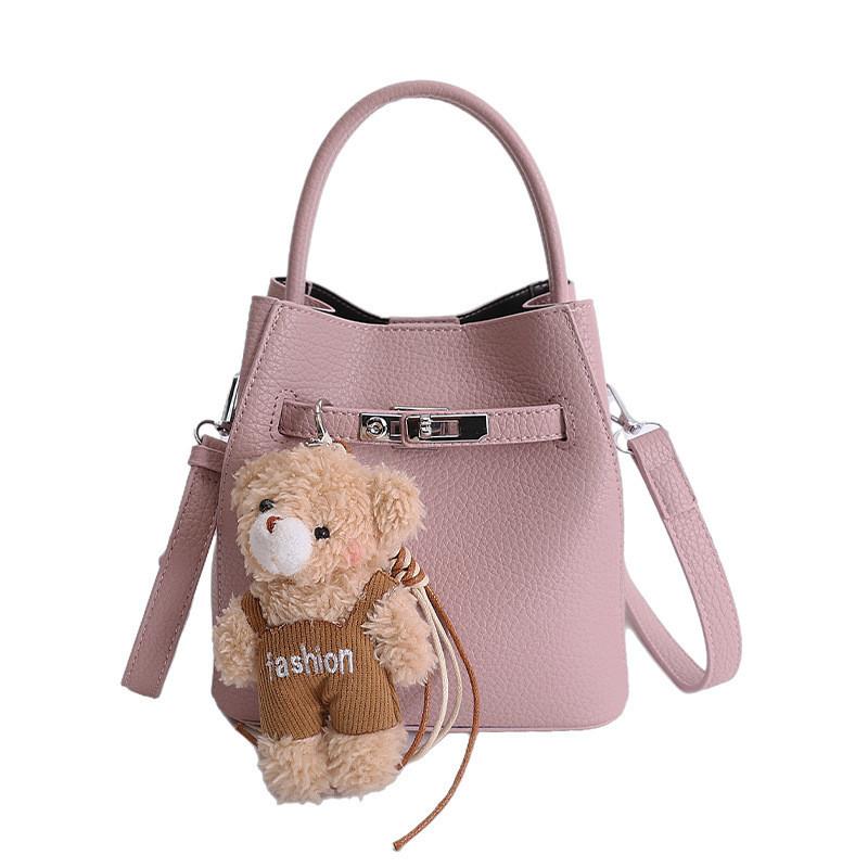 Classic Pu Basket Handbag With Adjustable Shoulder Strap For Casual Outings