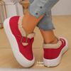 Womens Cotton Shoes  Autumn Fashion Round Toe Thick Bottom Ankle Boots Warm Short Plush Non Slip Booties Faux Fur Snow Boots