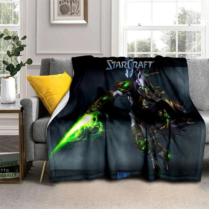 3D Retro Game StarCraft Gamer Blanket,Soft Throw Blanket for Home Bedroom Bed Sofa Picnic Travel Office Rest Cover Blanket Kids