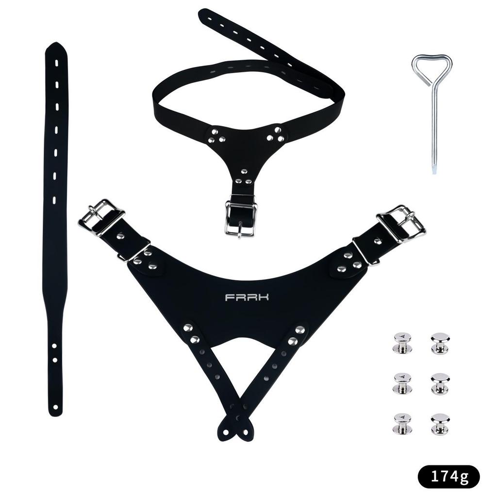 FRRK Adjustable Chastity Lock Belt with Elastic Buttons for Outing Wear