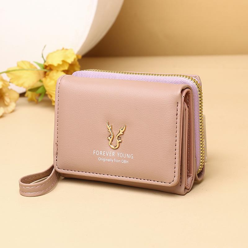 

Женский кошелек-трифолд с оленьими рогами: Компактный держатель карт и кошелек для монет 11x4x8 cm