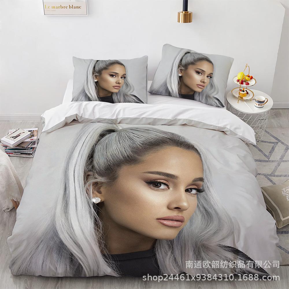 Three-Piece 3D Digital Printing Arianagrande Quilt Cover Home Textile Four-Piece Set