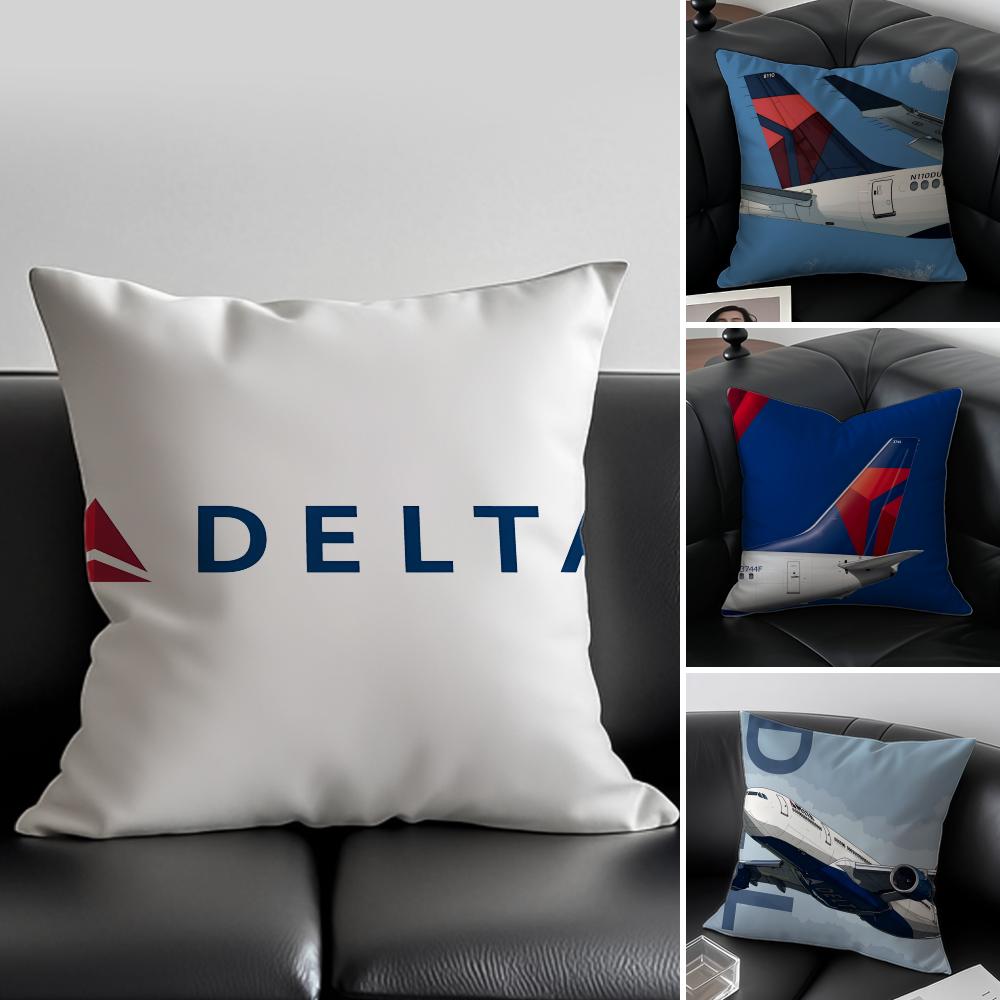 Exquisite Fashion Items Unisex Casual Business D-Delta A-Airlines Cushion Cover Pillow Case Anti-Dustmite Invisible Zipper Silky Plush Cushion