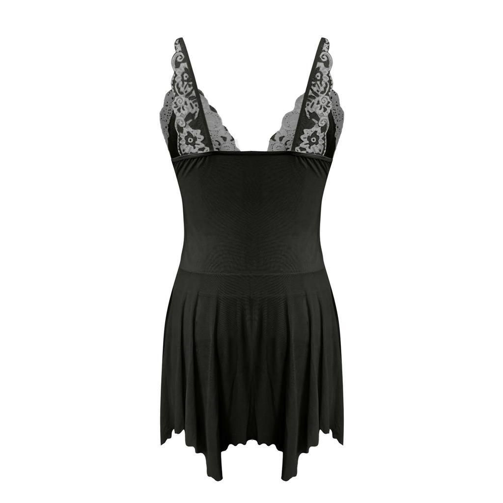 Lingerie For Women Front Closure Babydoll Lace V Neck Mesh Sleepwear Lingerie