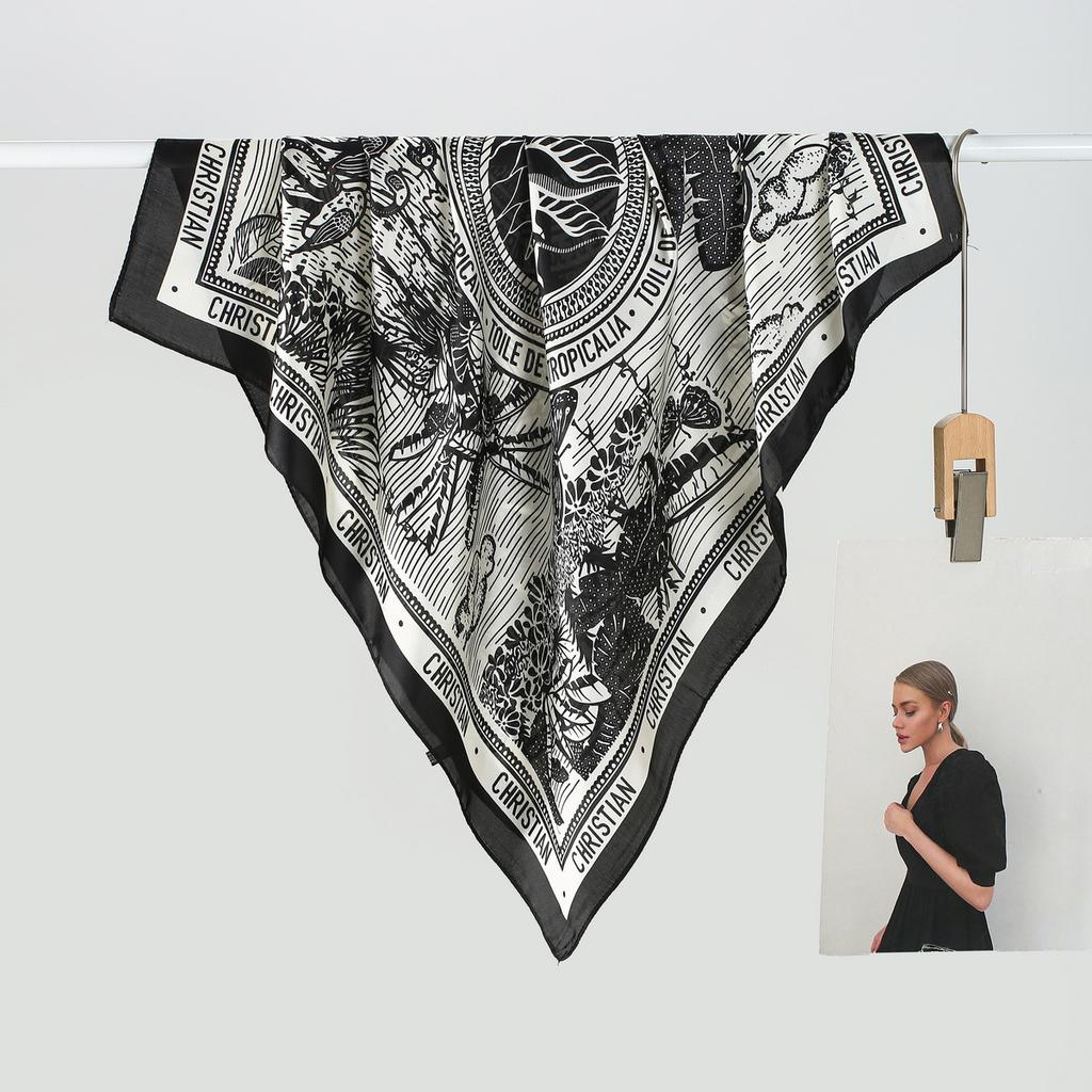 New Print 70cm Silk Satin Headkerchief Women Luxury Design Neck Tie Scarf Female Hair Hand Wrist Foulard Shawl Hijab Bandana