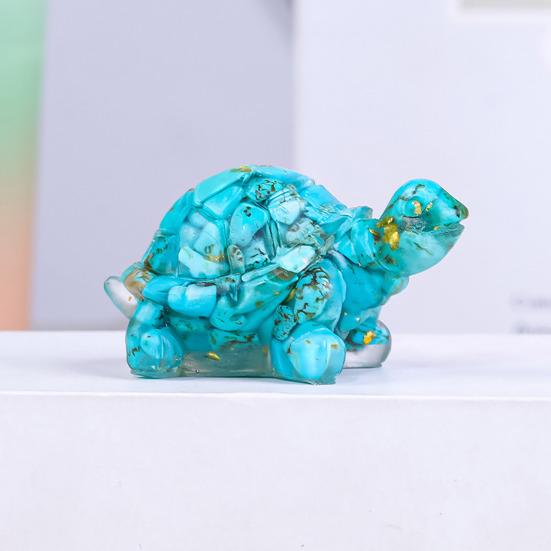 Mini Krystall Skilpadde Statue Reiki Stein Skilpadde Figur Amulett Skilpadde Fengshui Skulptur for Hjemmekontor Skrivebord Hylle Dekorasjon