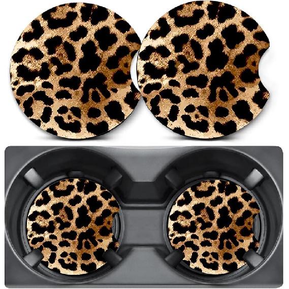 2 Pack Car Coasters for Cup Holders,Cute Ladybug Car Cup Holder Coasters,2.75" Universal Size Anti Slip Rubber Mat,Automotive Cup Holder Decal Decor