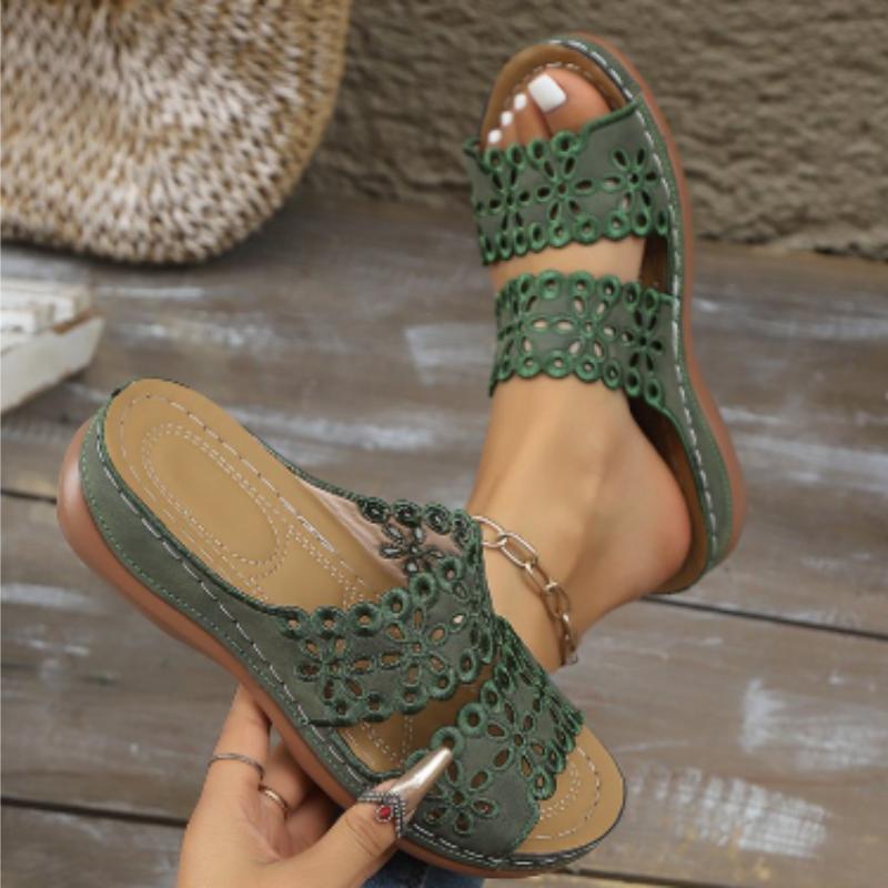 Fashion Sandals Shoes Women Summer Platform Shoes Woman Slip On Walking Shoes Wedge Women's Sandals Retro Woman Slippers Female Footwear