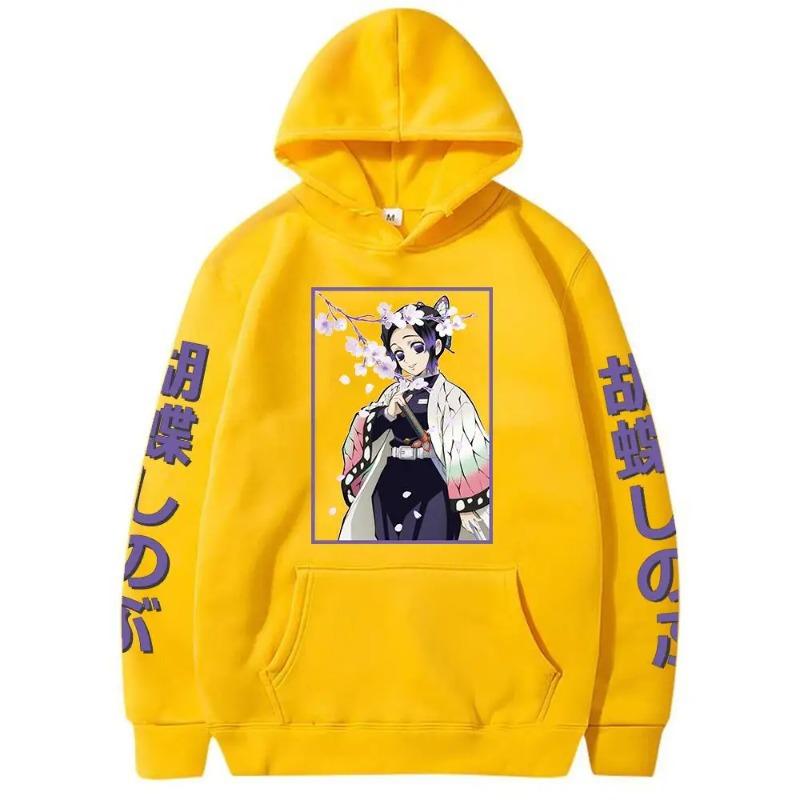 Japanese Animation Autumn Winter Hoodie Shinobu Kocho Sweatshirts Cozy Tops Sweatsuit Oversize Sudadera Hoodies