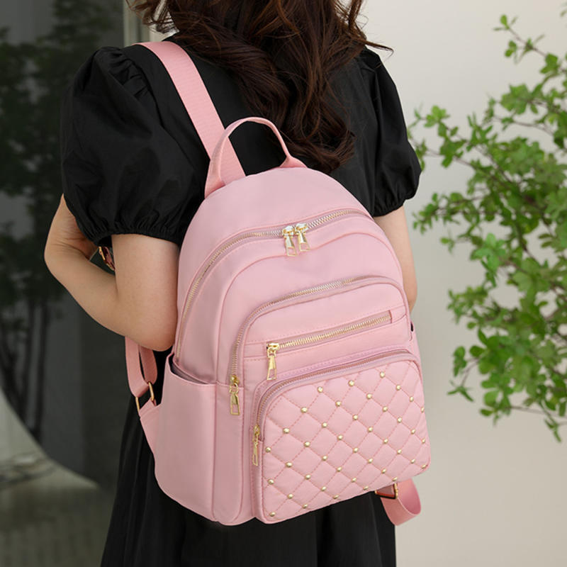 Large Capacity Fashion Solid Color Double Shoulder Bag Female Travel Leisure Backpack Student School Bag