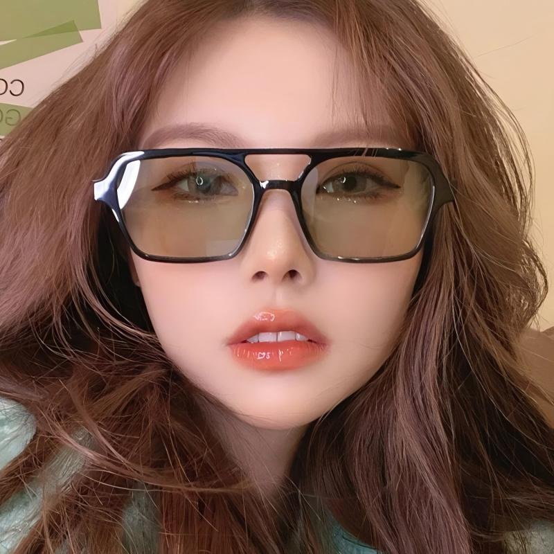 Doppelbügel Hohl Retro Konkav Sonnenbrille Quadratische Rahmen Sonnenbrille Modekleidung Outdoor Wandern Reitbrille Business Casual