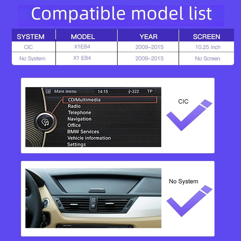 AUTOabc Drahtlose Linux carplay Android Auto Multimedia Display Für BMW X1 E84 2009-2015 CIC Navigation Video Wiedergabe