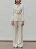 Women's Burgundy High-End Suit Set: Spring/Autumn 2025 Street Style with Wide-Leg Pants