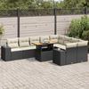 VidaXL Garden Furniture Set 10 Pcs with Cushions Black Braided Resin Acacia 3327416