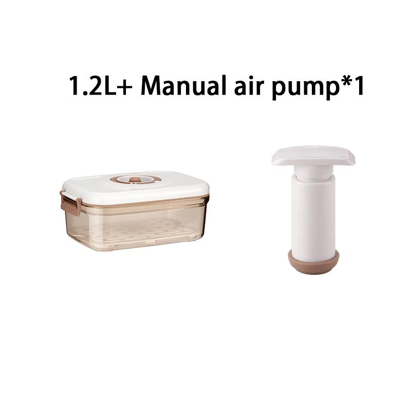 Vacuum Food Storage Box Food Container with Removable Drain Plate Large Capacity Food Dispenser for Fruit Vegetables Bread Snack