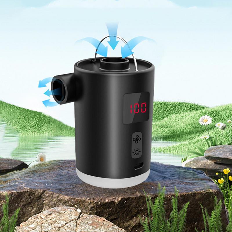 Air Pump For Mattress Air Pump For Pool Floats Rechargeable Compressors Fast Inflation With LED Lamp For Camping Guest Kids