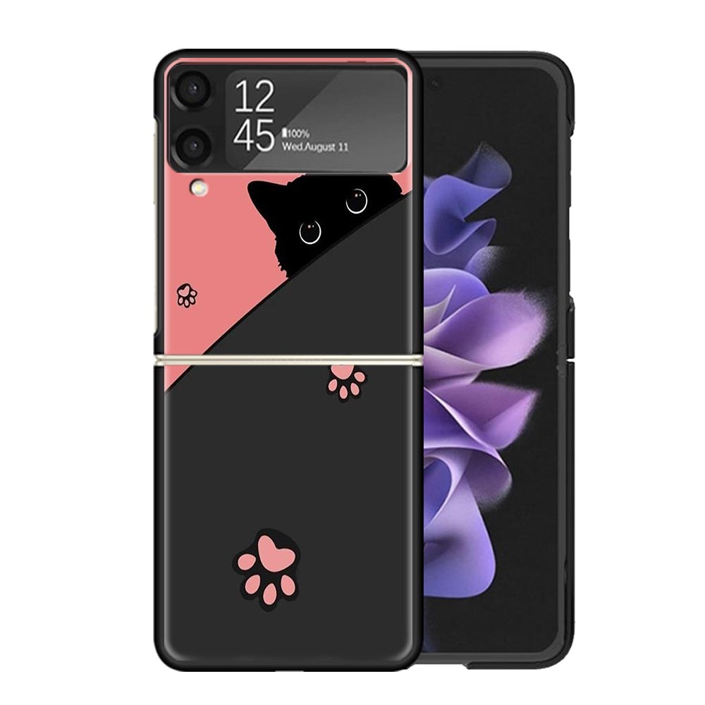 Cat Footprint Funny Paw Cute Clear Phone Case For Samsung Z Flip 7 6 5 4 3 Galaxy ZFlip7 ZFlip6 ZFlip5 ZFlip4 ZFlip3 5G Print Co
