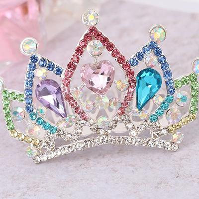 Children Mini Crowns Fairy Hair Comb Crystal Rhinestone Tiaras Headdress Headwear Girls Princess Birthday Party Jewelry Gifts