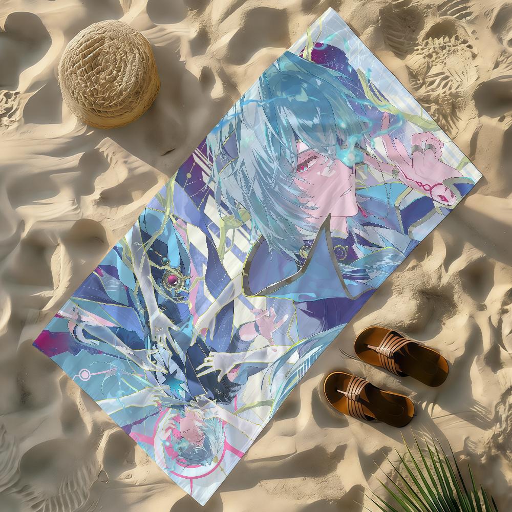 Anaxa Honkai Star Rail Towel Soft Lightweight Anti-Sand Large Beach Towel Quick-Drying Bath Sports Family
