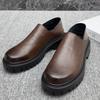 Fashion New Designer Cow Leather Dress Shoes for Men Fashion Casual Platform Men's Loafers Shoes Spring Soft-soled Chelsea Boots Male
