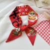 Printed New Year Red Silk Scarf New Year Scarves Scarf Hair Band Long Scarf  New Year Decoration