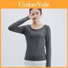 T-shirt da Donna a Manica Lunga Liscia in Miscela di Cotone Classica dal Fascino Intramontabile