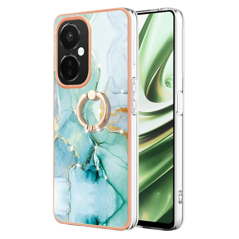 For OnePlus Nord CE3 5G/CE 3 Lite 5G/Nord N30 5G Case with Ring Kickstand Marble Pattern Electroplating TPU Back Cover