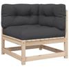4 piece Garden Sofa Set with Cushions Solid Pine Wood