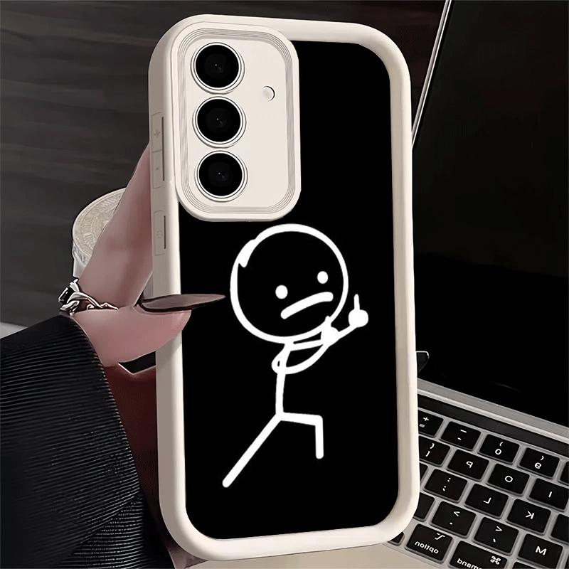 Phone Case for Samsung Galaxy A17 A16 A15 A14 A13 Funny Stickman Matchman A56 A36 A26 A55 A35 A25 A54 A34 A24 A53 A33 A23 A07 A0