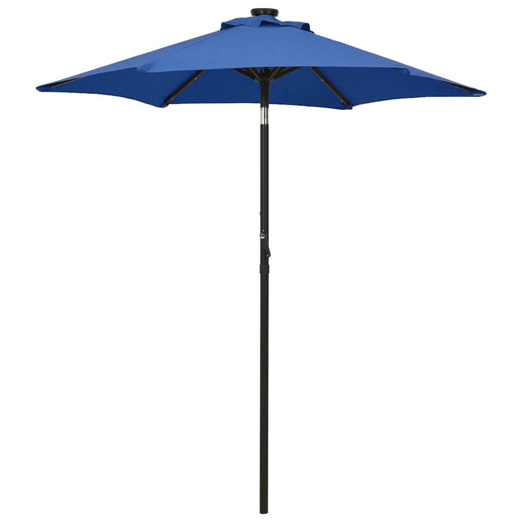Azur Blue LED Illuminated Sun Umbrella 200 X 211 Cm Aluminum Frame
