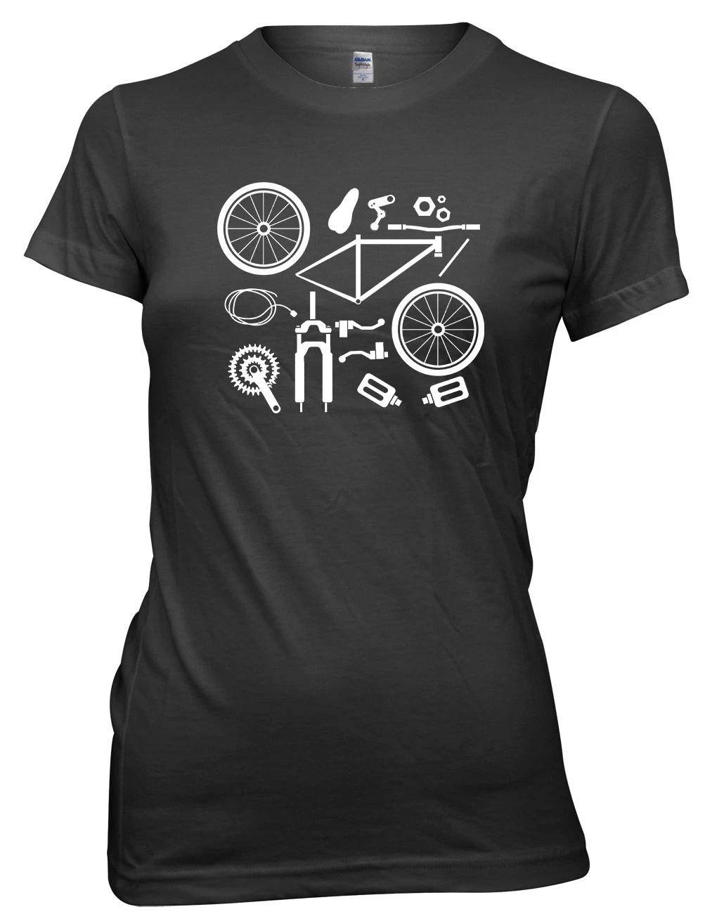 Bike Parts Bicycle Dismantled Funny Womens Ladies T-Shirt XL