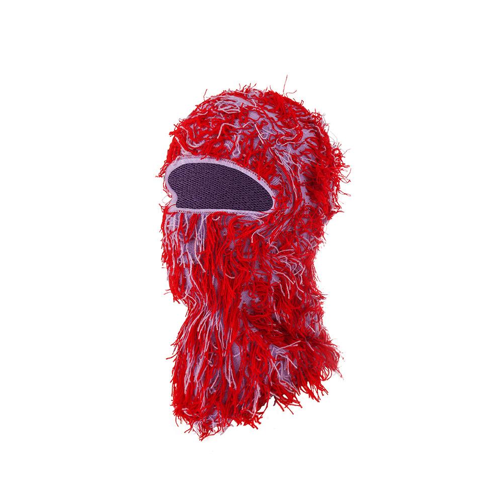 Balaklafa hat for men and women, funny acrylic knitted yarn head cover, outdoor skiing thermal mask
