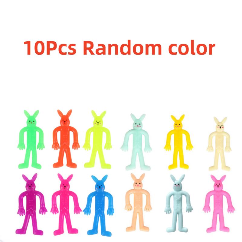 

10 шт. Эластичные игрушки-кролики с улыбающимся лицом, забавные, которые можно сжимать, антистресс для людей, для детской вечеринки по случаю дня рождения, рождественского карнавала, подарки
