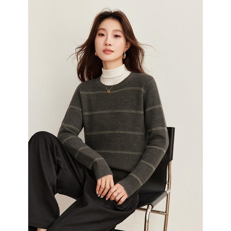 Luxury Retro Striped Cashmere Pullover