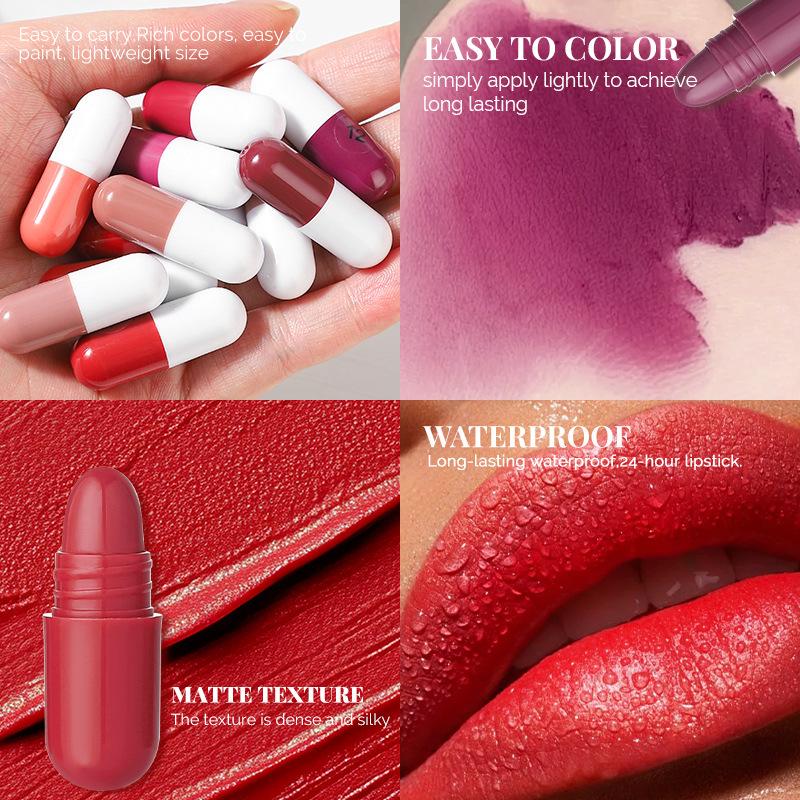 Magic Casa 18-Color Mini Matte Velvet Lipstick Set - Long-lasting & Non-transferable