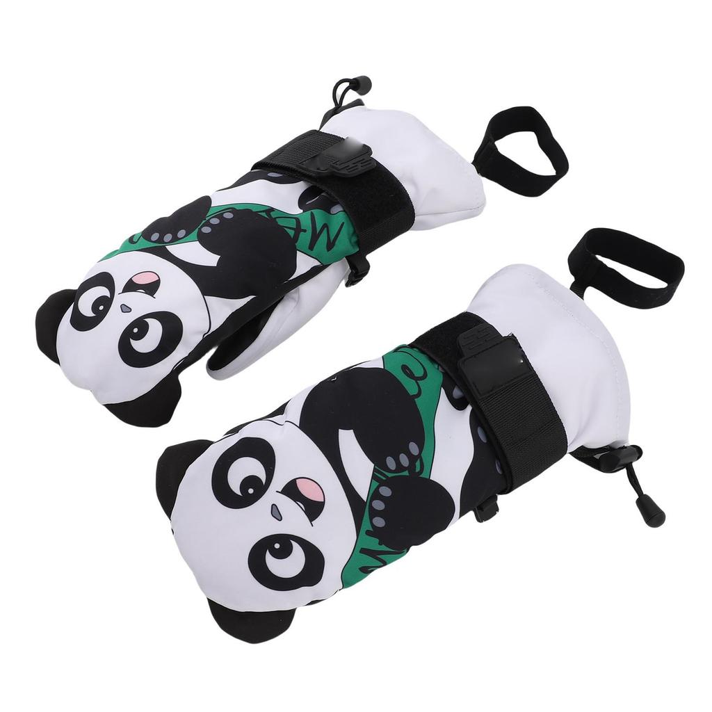 1 para rękawic narciarskich dla juniorów, antypoślizgowe rękawice śnieżne, ciepłe, odporne na ścieranie, wodoodporne rękawice snowboardowe Pand