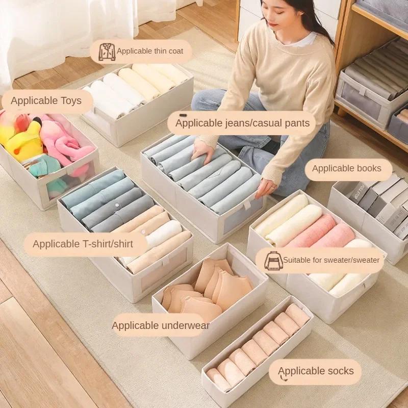 Sichtbare Kleiderschrank-Aufbewahrungsbox, Schrankschublade, Kleideraufbewahrungsbox für T-Shirts, Jeans, Unterwäsche, Hosen, Organizer-Box